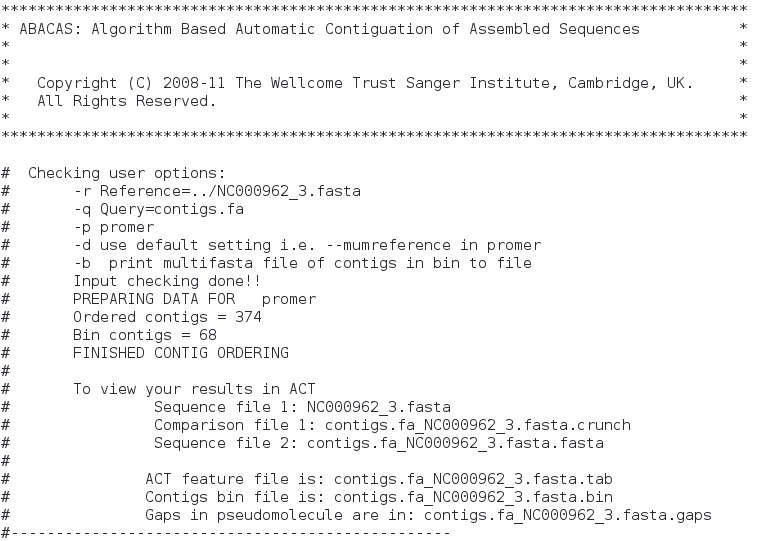 Abacas Output Example